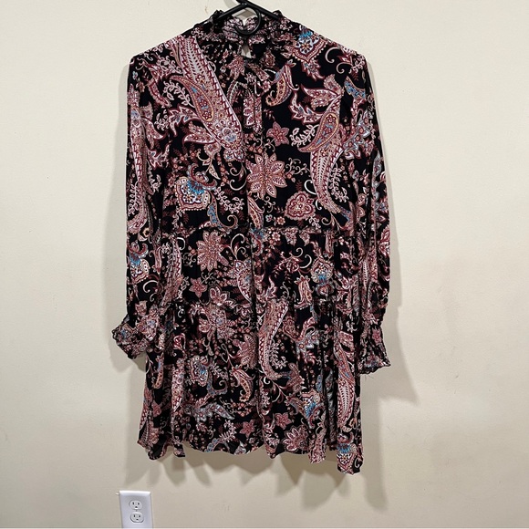 EUC Anthropologie Cady Tiered Paisley Tunic Dress small petite boho - Picture 2 of 10